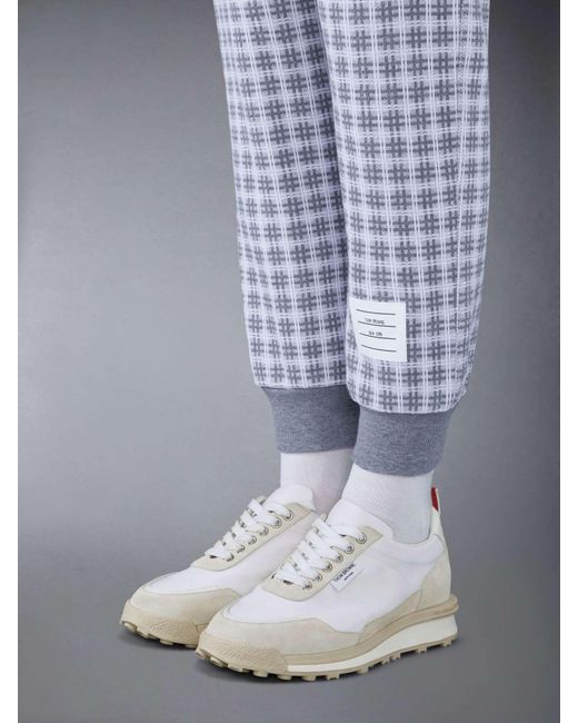 Thom Browne White Tech Lace-Up Runner Sneakers