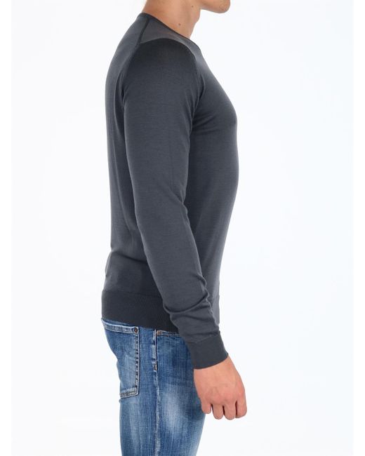 John Smedley Blue Lundy Crew Neck Knitwear for men
