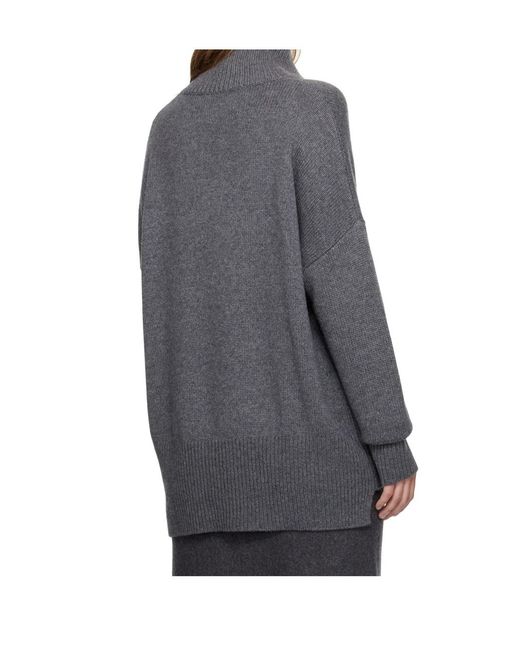 Lisa Yang Gray Heidi High Neck Sweater