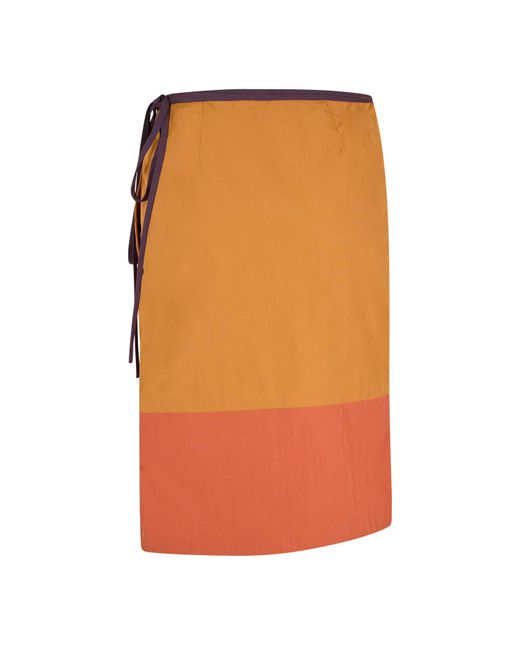 Saint Laurent Orange Concise And Versatile Midi Skirt