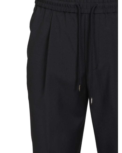 Jacob Cohen Black Drawstring Pleated Trousers for men