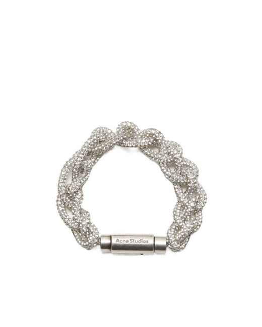 Acne Metallic Crystal-Embellished Cord Bracelet for men
