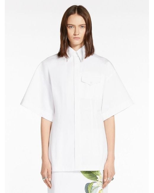 Sportmax White Buttoned Short-Sleeved Shirt