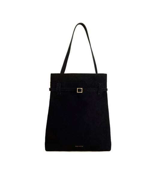 MANU Atelier Black Buckle Detailed Tote Bag