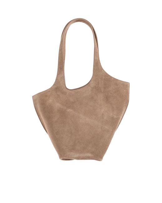 The Attico Brown The La Scoop Asymmetric Medium Shopper Bag