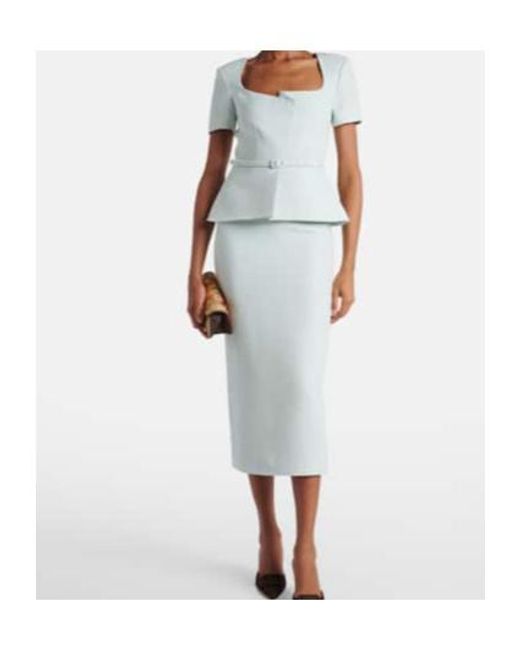 Roland Mouret White Wool And Slik Midi Dress