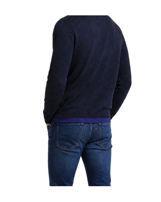 ARMANI EXCHANGE Blue Crew-Neck Knit Top for men