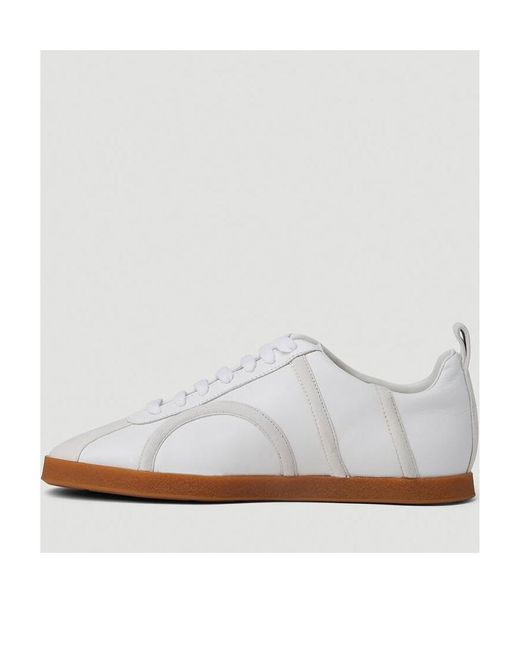 Totême  White Totême Round-Toe Lace-Up Sneakers