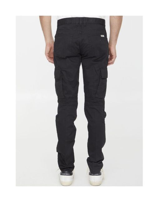 Balmain Black Tapered Cargo Trousers for men