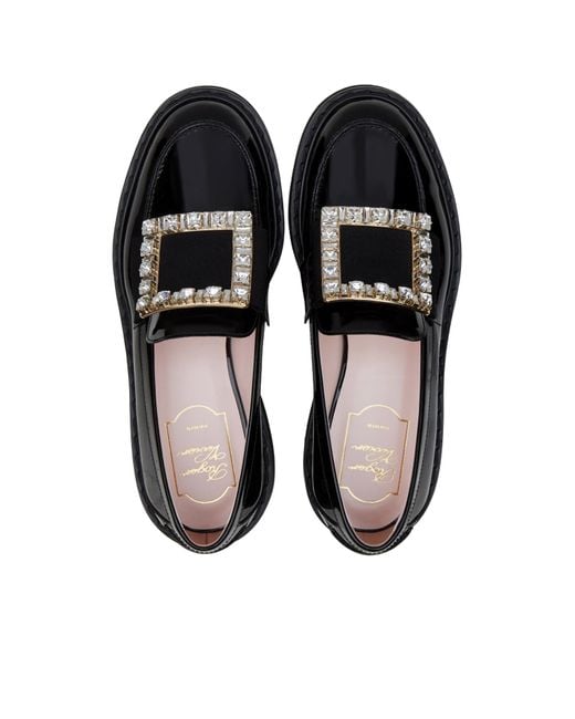 Roger Vivier Black Embellished Slip-On Loafers