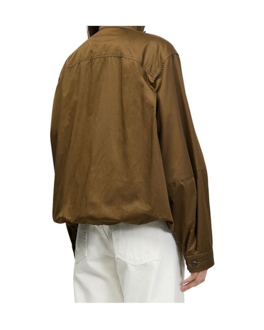 Lemaire Brown Pleated Balloon Jacket
