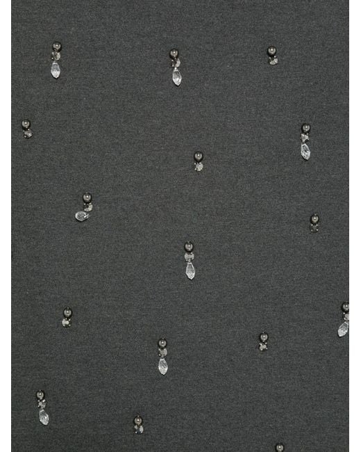 Semicouture Gray Rhinestone-Embellished Skirt