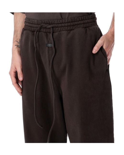 Fear Of God Black Elastic Waist Sports Pants for men