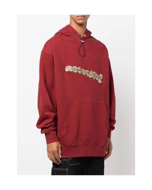 Jacquemus Red Hooded Sports Sweater for men