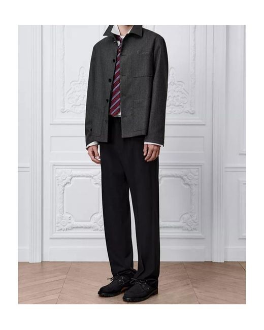 Dior Gray Workwear Jacket With Embroidery for men