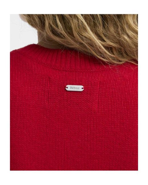 Barbour Red Crew-Neck Pullover