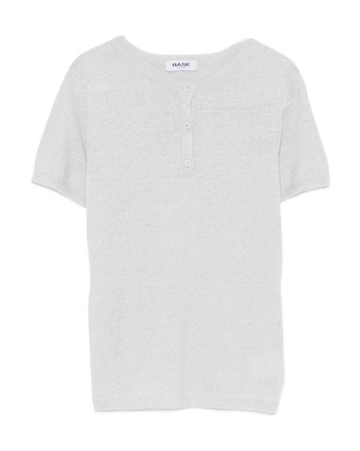 Baserange White Button Short-Sleeve T-Shirt
