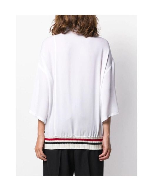 Loewe White Ribbed Trim Polo Shirt