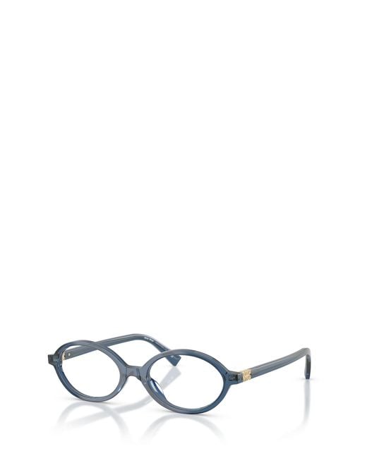Miu Miu White Eyewear Oval Frame Full Rim Glasses