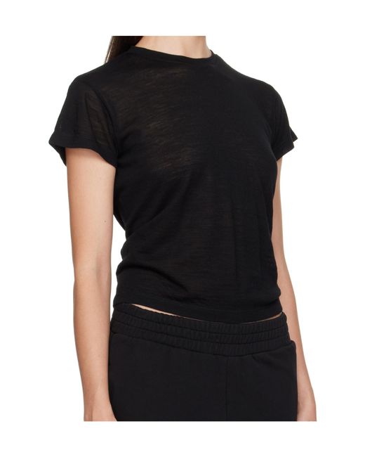 MM6 by Maison Margiela Black Round-Neck T-Shirt