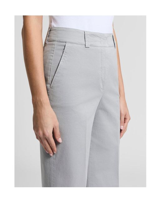 Peserico Gray Wide-Leg Pleated Pants