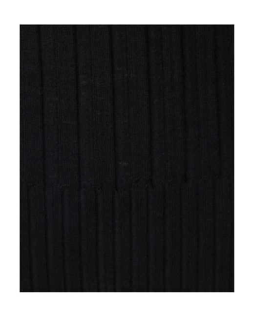 Givenchy Black Ribbed-Knit Wool Dress