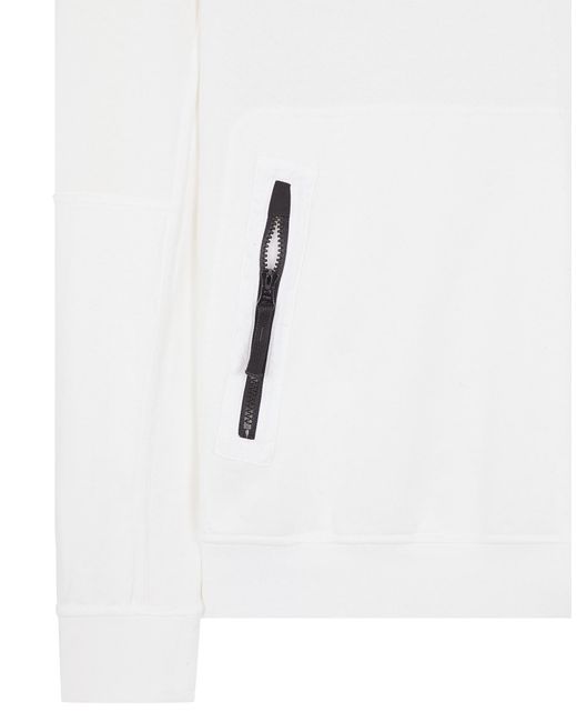 Stone Island White Compass-Badge Cotton Hoodie for men