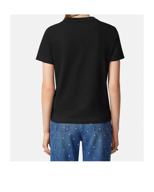 Versace Black Logo-Embellished Crewneck T-Shirt