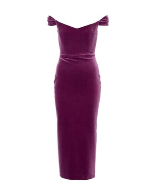 Alex Perry Purple Off-Shoulder Bustier Dress