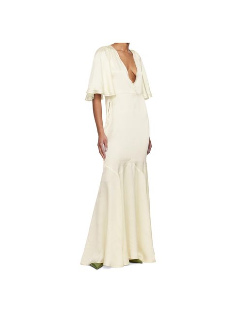 Bode Natural V-Neck Dress