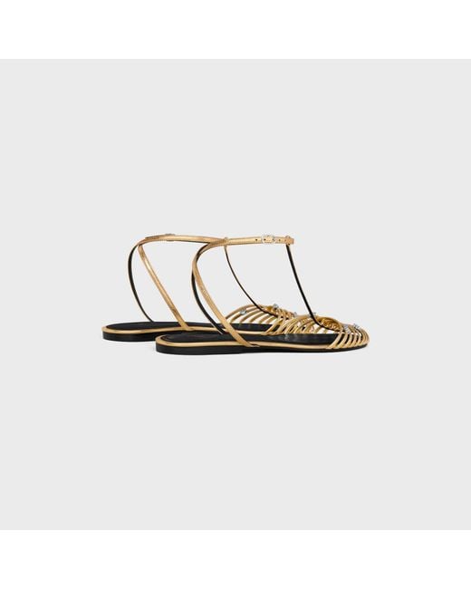 Céline Metallic Cage Flat Sandal