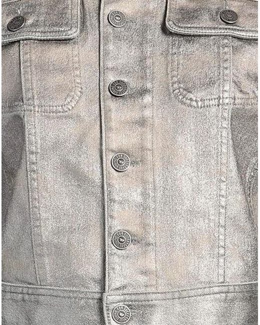 DIESEL Gray Solid-Colored Denim Jacket