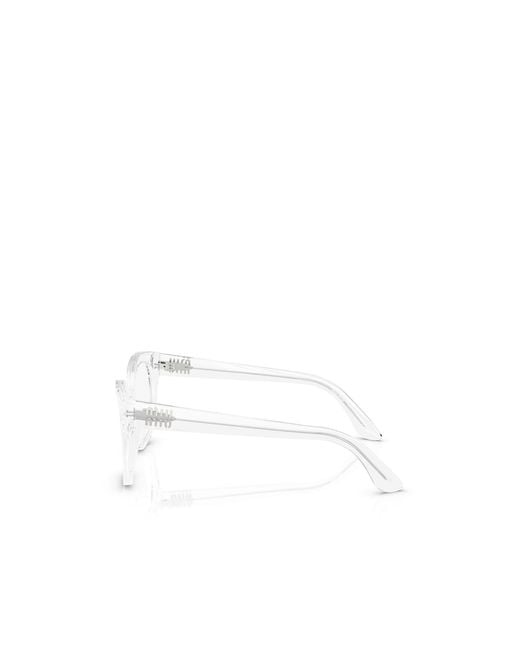 Miu Miu White Eyewear Square-Frame Glasses