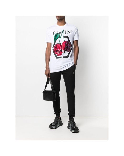 Philipp Plein Red Decorated Cherry Printed T-Shirt for men