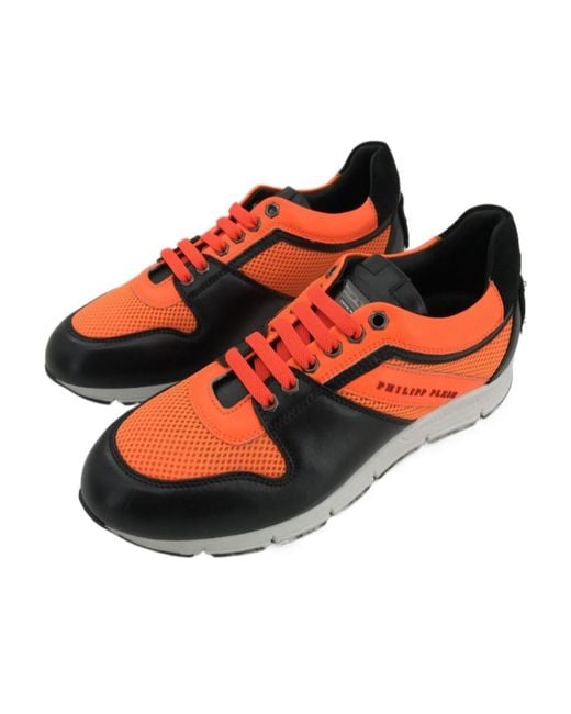 Philipp Plein Orange Logo Details Casual Sneakers for men