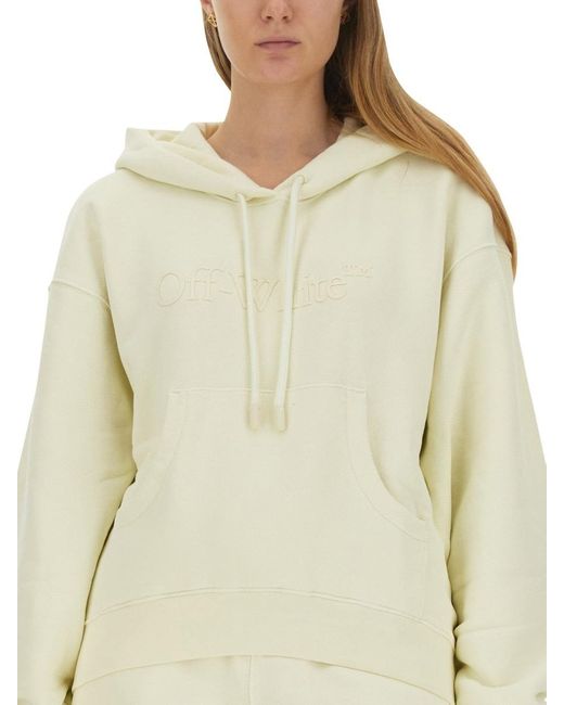 Off-White c/o Virgil Abloh White Logo Printed Drawstring Hoodie