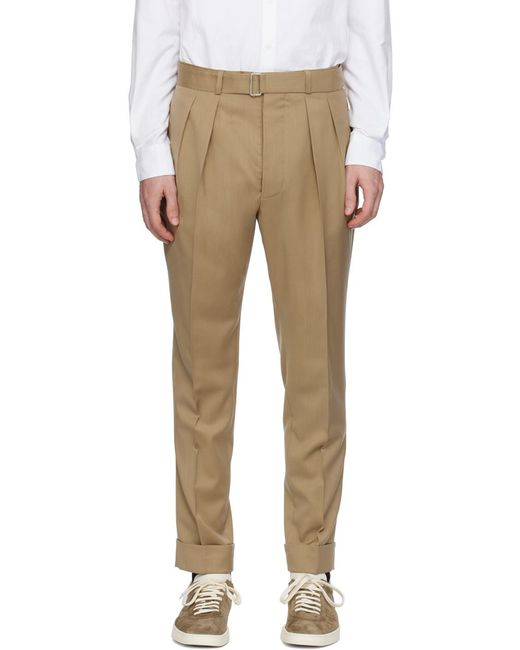 Officine Generale Natural Pleated Casual Pants for men