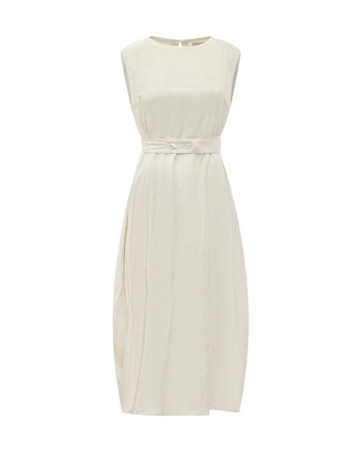 Studio Nicholson White Wide Strap Belted Dress