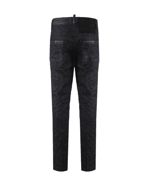 DSquared² Black Distressed Jeans