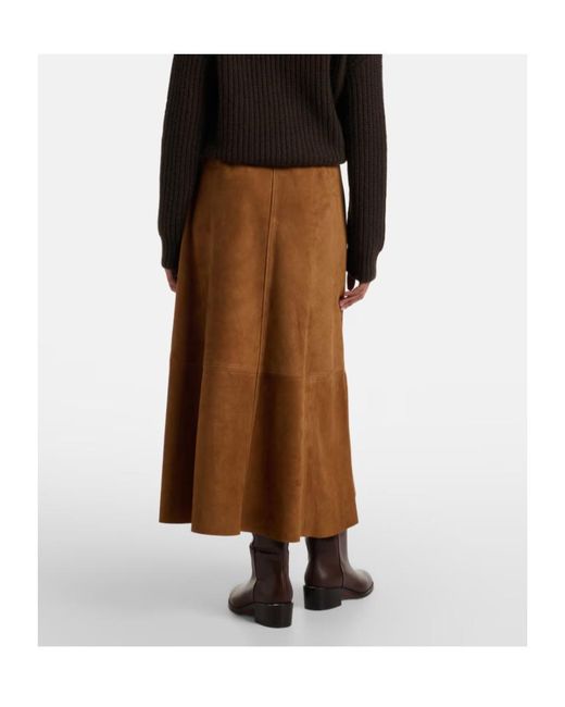 Citizens of Humanity Brown Cassia Suede Midi Skirt