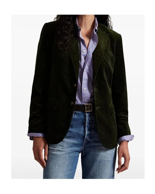 Polo Ralph Lauren Green Single-Breasted Corduroy Blazer