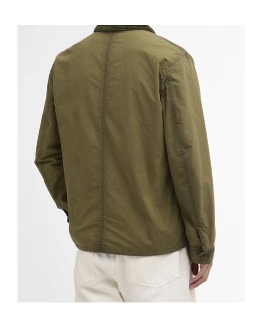 Barbour Green Corduroy-Collar Cotton Jacket for men