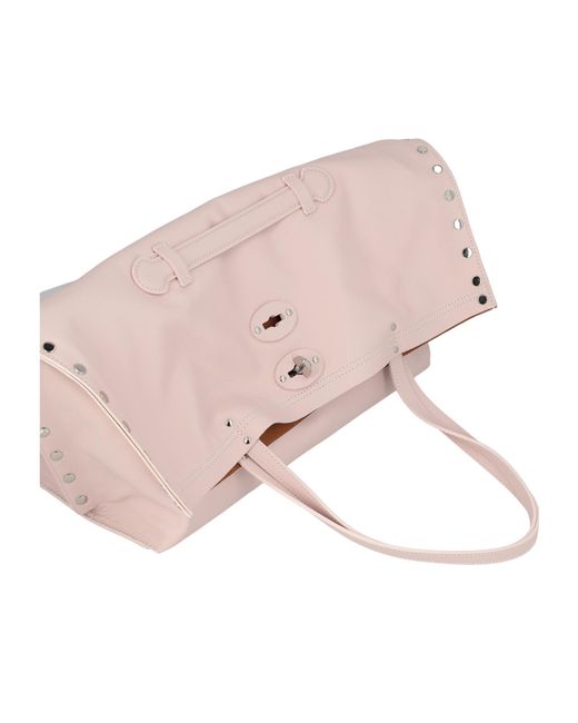Zanellato Pink A'Spasso Foldover Top Medium Tote Bag