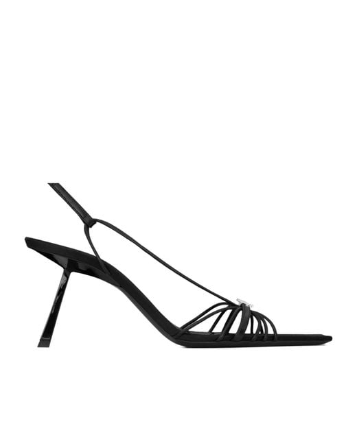 Saint Laurent Metallic Leather Jerry Slingback Sandals 80