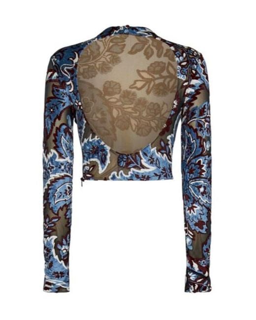 Etro Blue Long Sleeve Tops
