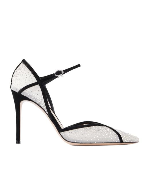 Gianvito Rossi Metallic D'Orsay Embellished Heeled Pumps