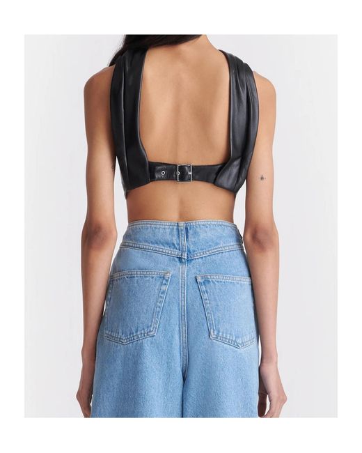 Nanushka Black Marinn Sleeveless Top