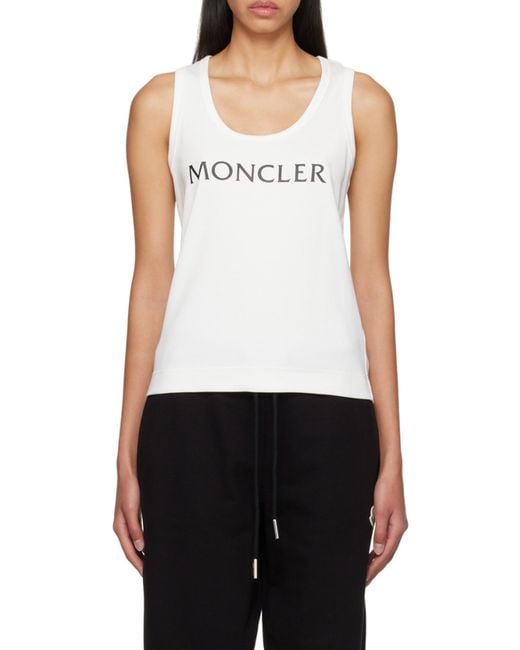 Moncler White Logo Tank Top