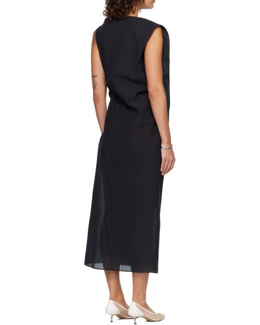 Jacquemus Black Sleeveless Asymmetric Dress