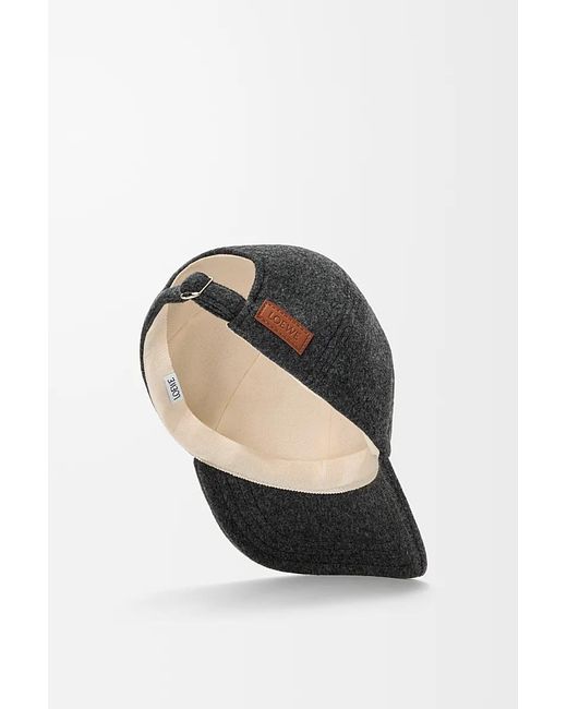 Loewe Gray Patch Wool Cap for men